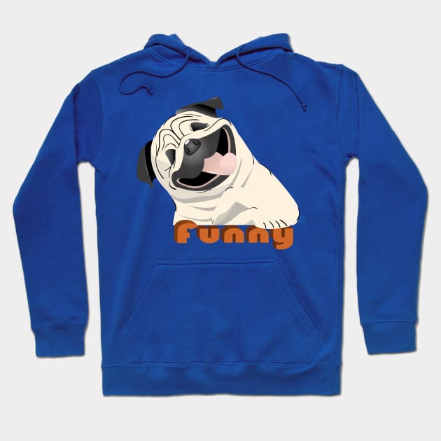 Funny Pug Hoodie by Kanom-Tom